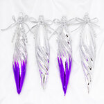 Набор елочных игрушек Сосульки Подвески Витые 15 см фиолетовые, 4 шт, стекло