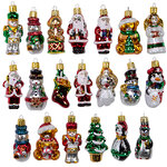 Набор стеклянных елочных игрушек Рождество в Малышвилле 5-6 см, 20 шт, подвеска