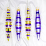 Набор елочных игрушек Сосульки Маячок 13 см сиреневые, 4 шт, стекло, подвеска