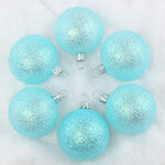 Набор стеклянных елочных шаров Лазурит 5 см, 6 шт бирюзовый