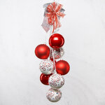 Гирлянда из новогодних шаров Грация, красная, стекло