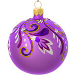 Стеклянный елочный шар Отрада 75 мм фиолетовый