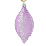 Стеклянная елочная игрушка Кружевница 13 см сиреневая, подвеска