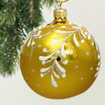 Стеклянный елочный шар Лилейный 7 см золотой