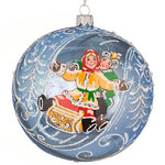 Стеклянный елочный шар Зимние Забавы 11 см голубой