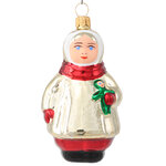 Стеклянная елочная игрушка Девочка с куклой 9 см, подвеска