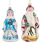 Набор стеклянных елочных игрушек Новогоднее волшебство 12-13 см, 2 шт