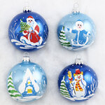 Набор стеклянных елочных шаров В Гостях у Сказки 7 см, 4 шт