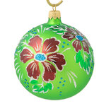 Стеклянный елочный шар Пожелание 95 мм зеленый
