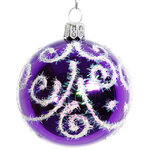 Стеклянный елочный шар Сияние 60 мм фиолетовый