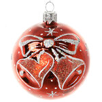 Стеклянный елочный шар Бубенцы 7 см красный