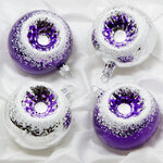 Набор стеклянных елочных шаров Лучистый 4*75 мм фиолетовый