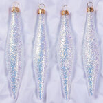 Набор елочных игрушек Сосульки Ледяные 14 см, 4 шт, стекло, подвеска