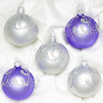 Набор стеклянных елочных шаров Полонез 5*62 мм фиолетовый