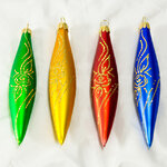 Набор елочных игрушек Сосульки Мозаика 15 см, 4 шт, стекло, подвеска