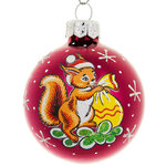 Стеклянный елочный шар Утро 6 см бордовый