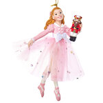 Елочная игрушка Клара с Щелкунчиком 13 см в розовой пачке, подвеска