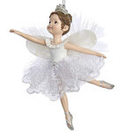 Ёлочная игрушка Фея-балерина Мелодия 11 см, подвеска