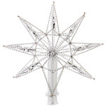 Верхушка на елку Вифлеемская Звезда 22 см серебряная, стекло