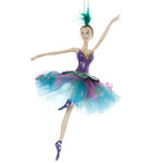 Елочная игрушка Балерина-Павлин изящная 15 см, подвеска