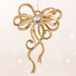 Елочная игрушка Бант Алиони 16*10*6 см золотой, подвеска