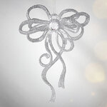 Елочная игрушка Бант Алиони 16*10*6 см серебряный, подвеска