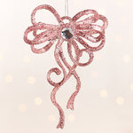 Елочная игрушка Бант Алиони 16*10*6 см розовый, подвеска