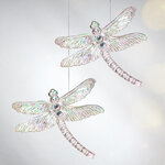 Елочная игрушка Стрекоза Эннолия 10 см, 2 шт, перламутровая, подвеска