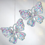 Елочная игрушка Бабочка Аурелия 11 см, 2 шт, голубая, подвеска