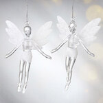 Елочная игрушка Фея Донна-Белла с белыми крыльями 12 см, 2 шт, подвеска