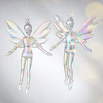 Елочная игрушка Фея Донна-Белла с перламутровыми крыльями 12 см, 2 шт, подвеска