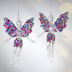 Елочная игрушка Фея Донна-Белла с голубыми крыльями 12 см, 2 шт, подвеска