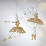 Набор елочных игрушек Балерина Кирстен в золотой пачке 15 см, 2 шт, подвеска