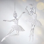 Набор елочных игрушек Балерина Кирстен в белой пачке 15 см, 2 шт, подвеска