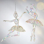 Набор елочных игрушек Балерина Кирстен в перламутровой пачке 15 см, 2 шт, подвеска