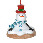 Елочная игрушка Снеговик Амбруз в шляпке 8 см, подвеска