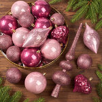 Набор пластиковых шаров с верхушкой Сен-Дени - Ягодная Карамель, 19 шт