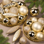 Набор пластиковых шаров Charmic - Золотой Мендерес 5-12 см, 31 шт