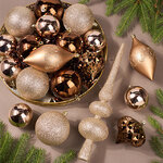 Набор пластиковых шаров с верхушкой Сен-Дени - Шоколадный Твист, 18 шт