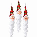 Елочные игрушки Сосульки - Санта Клаус 22 см, красный, 3 шт