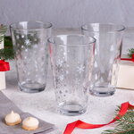 Набор новогодних стаканов Белоснежные Чудеса 13 см, 3 шт, 300 мл, стекло