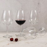 Набор бокалов для красного вина Кристалл 21 см, 4 шт, 580 мл