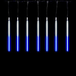 Светодиодная гирлянда Тающие Сосульки 10*0.5 м, 600 холодных белых/синих LED ламп, черный ПВХ, 10 м, IP44