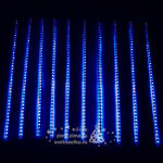Светодиодная гирлянда Тающие Сосульки 10*0.8 м, 720 синих LED ламп, черный ПВХ, 10 м, IP44