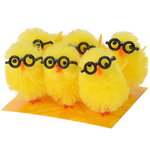 Набор декоративных фигурок Цыплята в очках 5 см, 6 штук