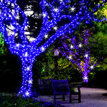 Гирлянды на дерево Клип Лайт Quality Light 30 м, 300 синих LED ламп, с мерцанием, прозрачный ПВХ, IP44