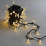 Светодиодная гирлянда Шишки 10 м, 100 теплых белых LED ламп, черный КАУЧУК, соединяемый, IP65
