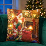 Новогодняя подушка с лампочками Christmas Eve 45*45 см, на батарейках