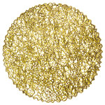 Набор подставок под кружки и стаканы Жаклин 13 см золотые, 4 шт