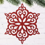Игрушка для уличной елки Снежинка - Зимний Цветок 25 см красная, дерево